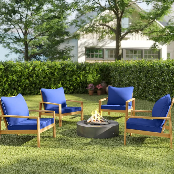 Outsunny 8 Patio Chair Cushions with Seat and Backrest, Fade Resistant Seat Replacement Cushion Set, Navy Blue - product image 8