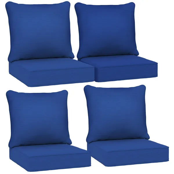 Outsunny 8 Patio Chair Cushions with Seat and Backrest, Fade Resistant Seat Replacement Cushion Set, Navy Blue - product image 11