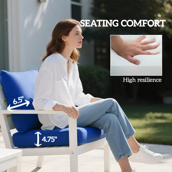 Outsunny 8 Patio Chair Cushions with Seat and Backrest, Fade Resistant Seat Replacement Cushion Set, Navy Blue - product image 5