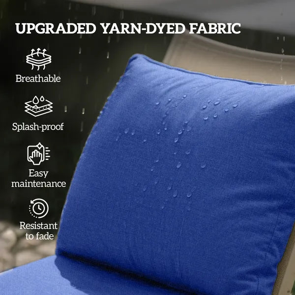 Outsunny 8 Patio Chair Cushions with Seat and Backrest, Fade Resistant Seat Replacement Cushion Set, Navy Blue - product image 4