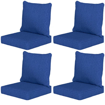 Outsunny 8 Patio Chair Cushions with Seat and Backrest, Fade Resistant Seat Replacement Cushion Set, Navy Blue - product image 1