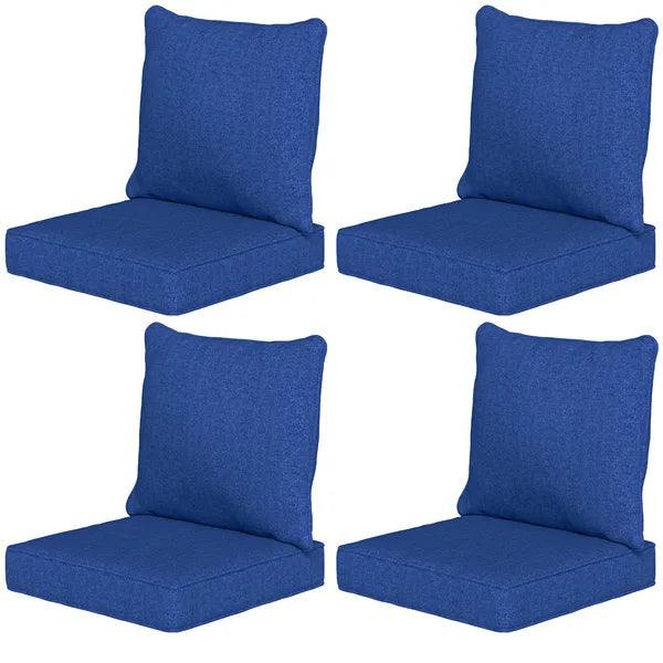 Outsunny 8 Patio Chair Cushions with Seat and Backrest, Fade Resistant Seat Replacement Cushion Set, Navy Blue - product image 1