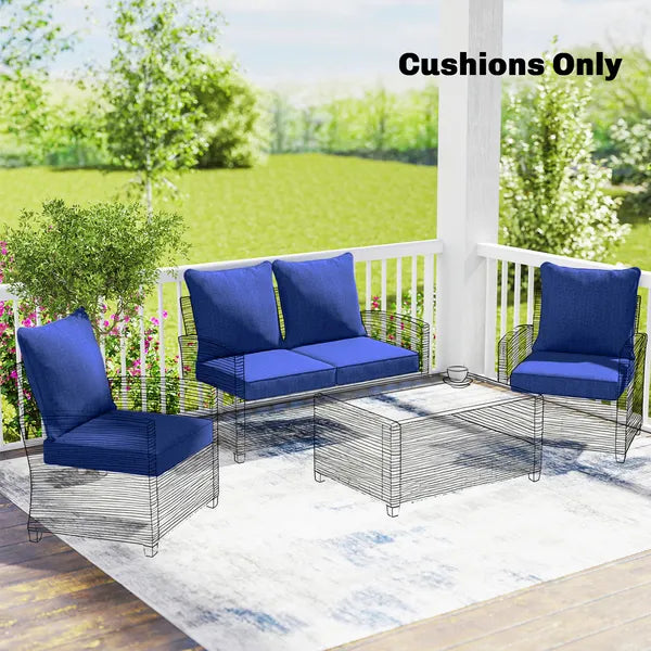 Outsunny 8 Patio Chair Cushions with Seat and Backrest, Fade Resistant Seat Replacement Cushion Set, Navy Blue - product image 10