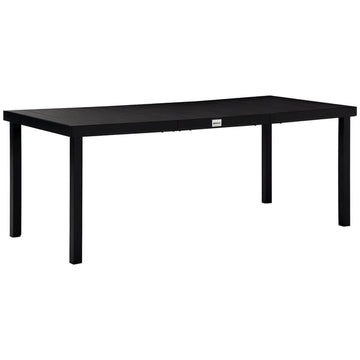 8 People Rectangular Pedestal Dining Table, with Aluminum Frame, All-Weather HDPE Wood Top, Foot Pads for Garden, Patio, Black - product image 1