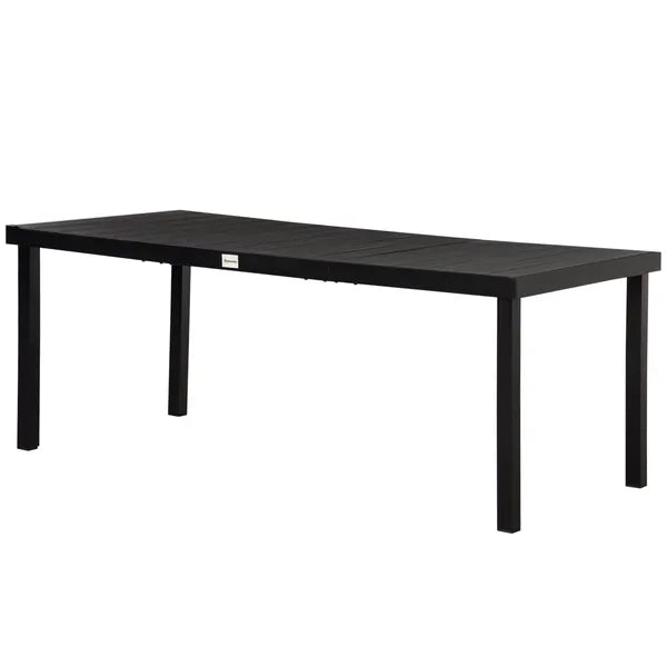8 People Rectangular Pedestal Dining Table, with Aluminum Frame, All-Weather HDPE Wood Top, Foot Pads for Garden, Patio, Black - product image 11