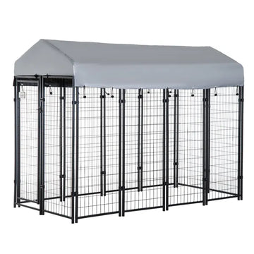 PawHut 8 ft x 4 ft x 6 ft Outdoor Dog Playpen, Kennel with Lockable Door and Water-Resistant Canopy, for Medium/Large Dogs - product image 1