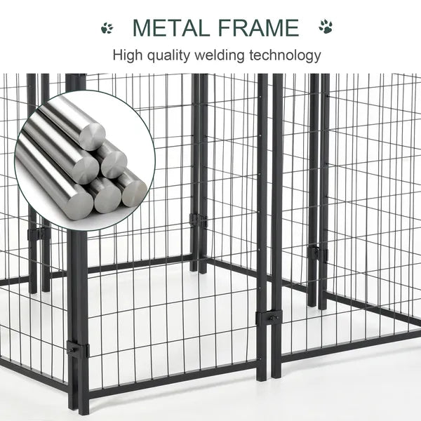 PawHut 8 ft x 4 ft x 6 ft Outdoor Dog Playpen, Kennel with Lockable Door and Water-Resistant Canopy, for Medium/Large Dogs - product image 5
