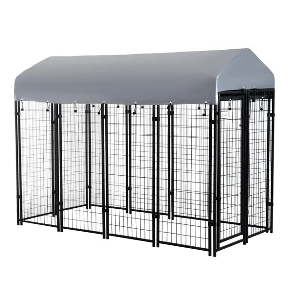 PawHut 8 ft x 4 ft x 6 ft Outdoor Dog Playpen, Kennel with Lockable Door and Water-Resistant Canopy, for Medium/Large Dogs - product image 14