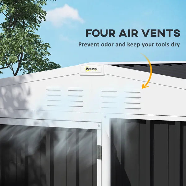 8 x 4ft Outdoor Garden Shed, Metal Storage Shed with Air Vents and Lockable Door for Backyard Garden Patio, Dark Gray - product image 5