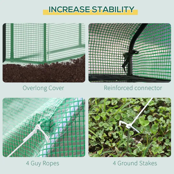 Outsunny 8 ft x 6 ft x 7 ft Portable Walk-in Greenhouse, 18 Shelf Hot House, Roll Up Zipper Door, UV protective for Growing Flowers, Vegetables - product image 7