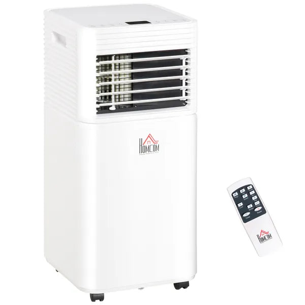 HOMCOM 8000 BTU Mobile Air Conditioner for Cooling and Dehumidifying, Remote Control, 24H Timer, LED Display, White - product image 1