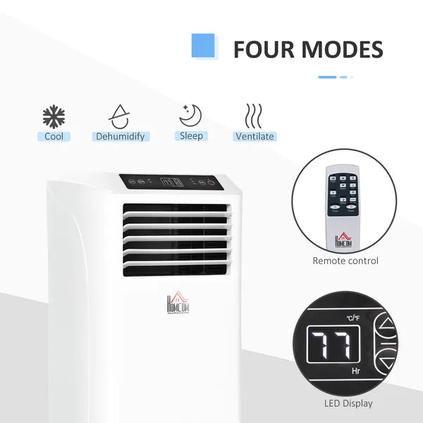 HOMCOM 8000 BTU Portable Air Conditioner, Built-in Cool, Dehumidifier, Fan Modes, with Remote Controller, LED Display, White - product image 5