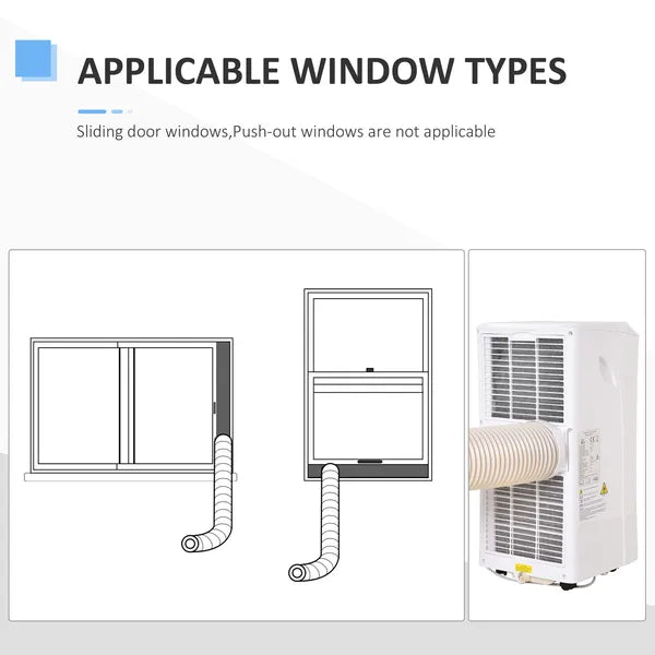 HOMCOM 8000 BTU Portable Air Conditioner, Built-in Cool, Dehumidifier, Fan Modes, with Remote Controller, LED Display, White - product image 7