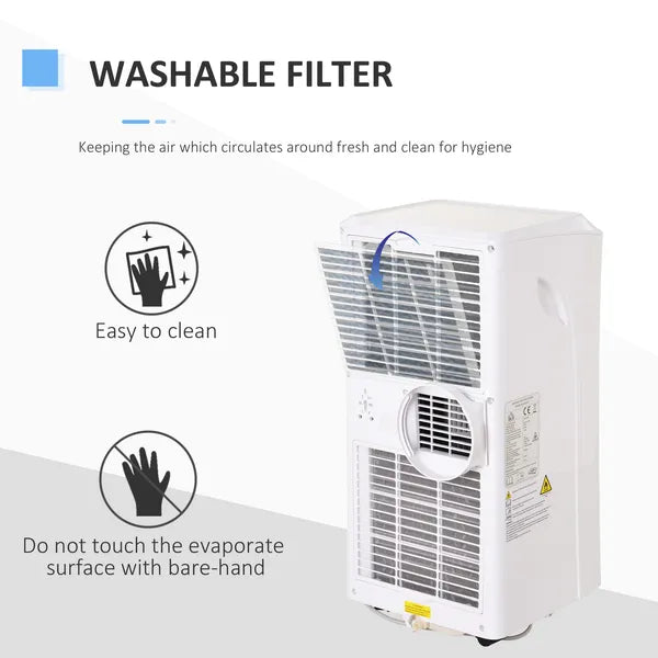 HOMCOM 8000 BTU Portable Air Conditioner, Built-in Cool, Dehumidifier, Fan Modes, with Remote Controller, LED Display, White - product image 8