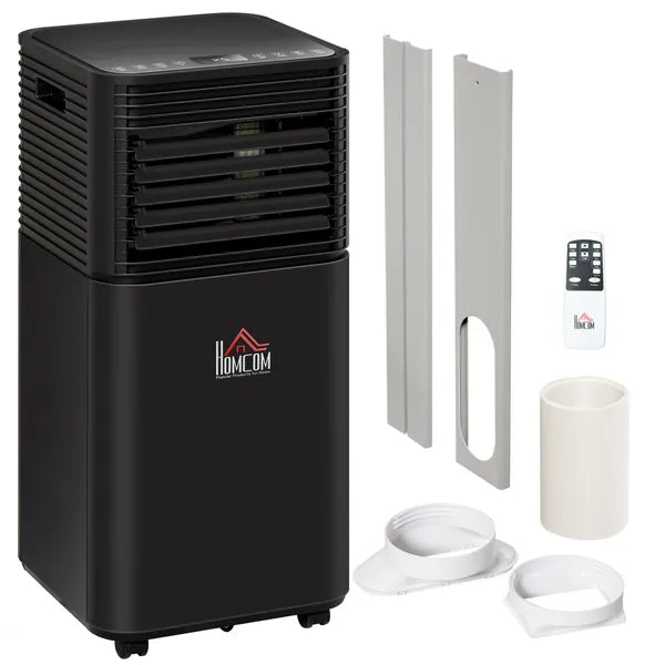 HOMCOM 8000BTU Compact Portable Air Conditioner, Efficient Cooling, Dehumidifier, Fan, with Remote, 24H Timer, Black - product image 1