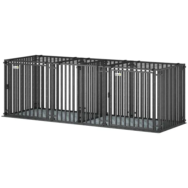 PawHut 83"L Heavy-Duty Dog Crate, Extra Large Dog Kennel with Divider and Mat for Large Breeds, Modular Puppy Playpen - product image 1