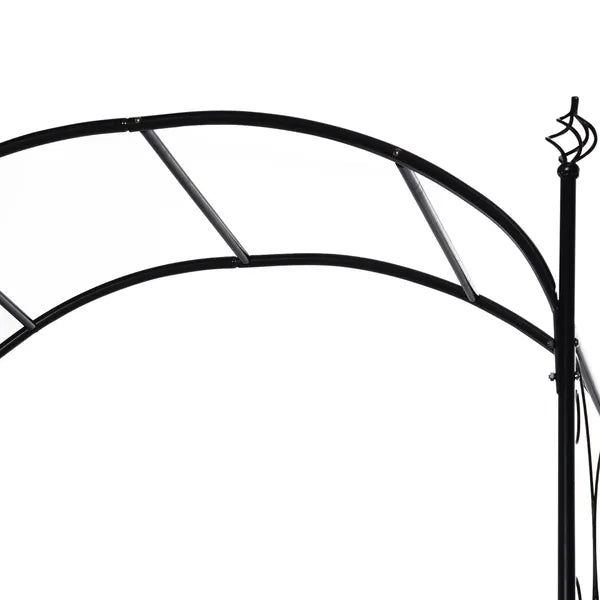 Outsunny 84 Inch Garden Arch Arbor with Gate, Metal Arch Trellis, Garden Archway for Climbing Vines, Wedding Ceremony Decoration - product image 9