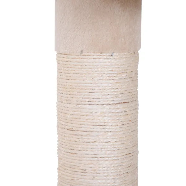 8.5' Vertical Cat Tree Adjustable Height Floor-To-Ceiling with 5 Carpeted Platforms and 3 Sisal Rope Scratching Areas Beige - product image 9