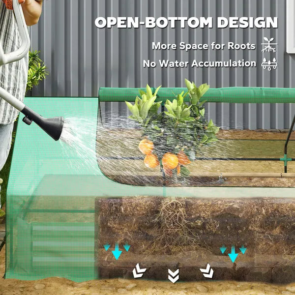 Outsunny 8.6 x 3 x 1ft Raised Garden Bed with Mini Greenhouse, Galvanized Raised Garden Bed with Cover for Herbs and Vegetables - product image 6