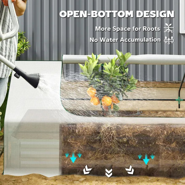 Outsunny 8.6 x 3 x 1ft Raised Garden Bed with Mini Greenhouse, Galvanized Raised Garden Bed with Cover for Herbs and Vegetables - product image 6