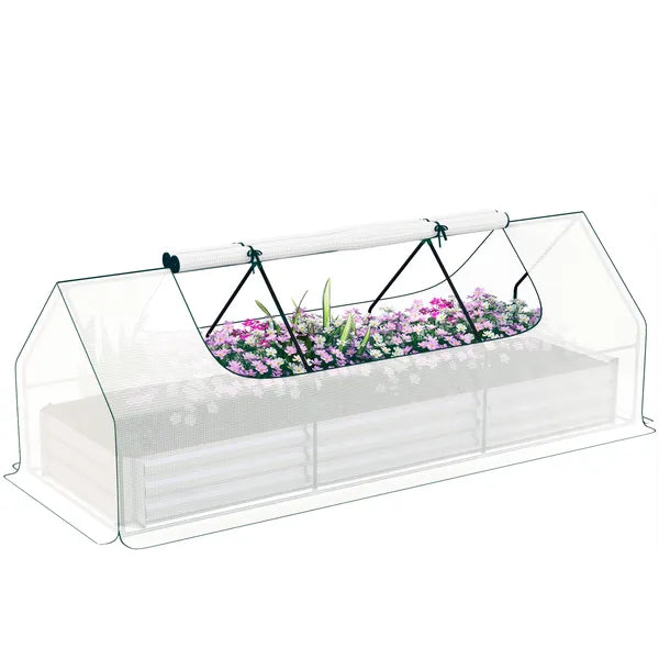 Outsunny 8.6 x 3 x 1ft Raised Garden Bed with Mini Greenhouse, Galvanized Raised Garden Bed with Cover for Herbs and Vegetables - product image 11
