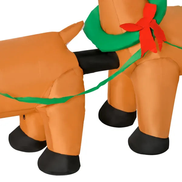 HOMCOM 8ft Long Christmas Inflatable Santa Claus with Sleigh and Reindeer, Outdoor Blow-Up Yard Decoration with LED Lights Display - product image 14