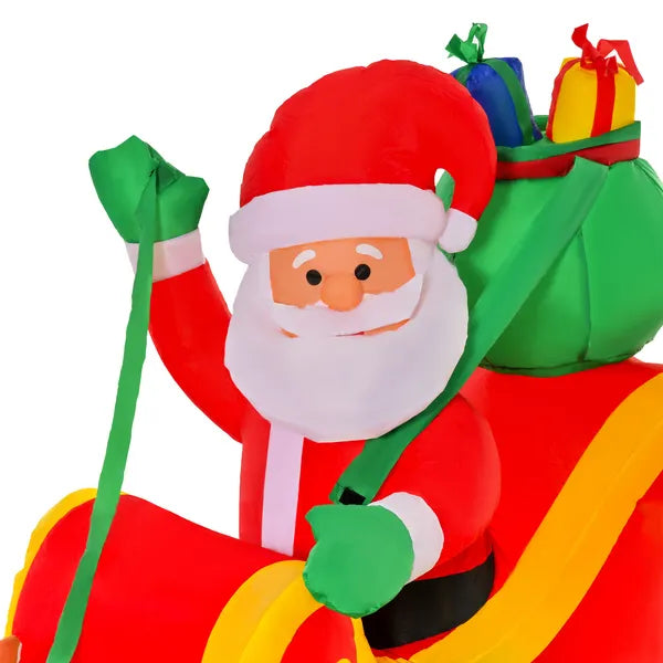 HOMCOM 8ft Long Christmas Inflatable Santa Claus with Sleigh and Reindeer, Outdoor Blow-Up Yard Decoration with LED Lights Display - product image 13