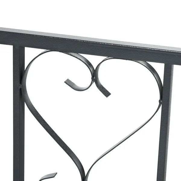 Outsunny 8ft Metal Garden Arch Grey with Double Doors Locking Gate for Wedding Bridal Party - product image 9