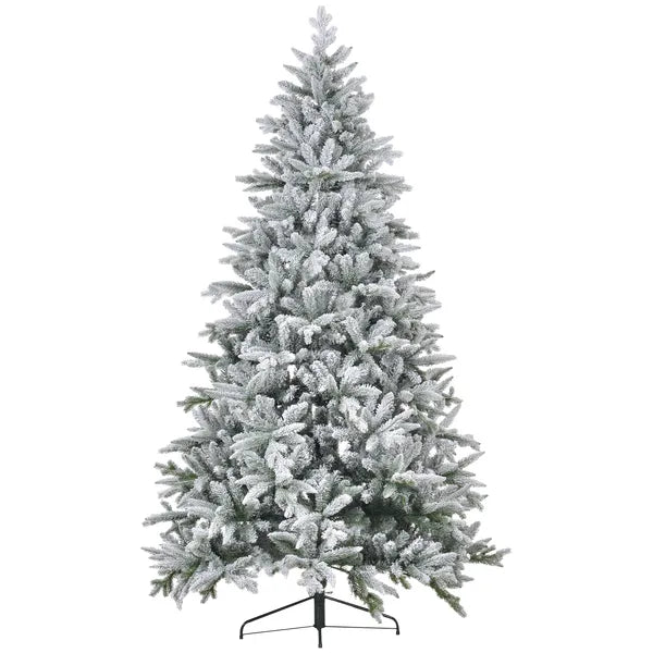 8ft Snow Xmas Trees, Flocked Christmas Tree with Snow Tips, Easy Assembly, Hinged Xmas Tree for Home Office Holiday - product image 11