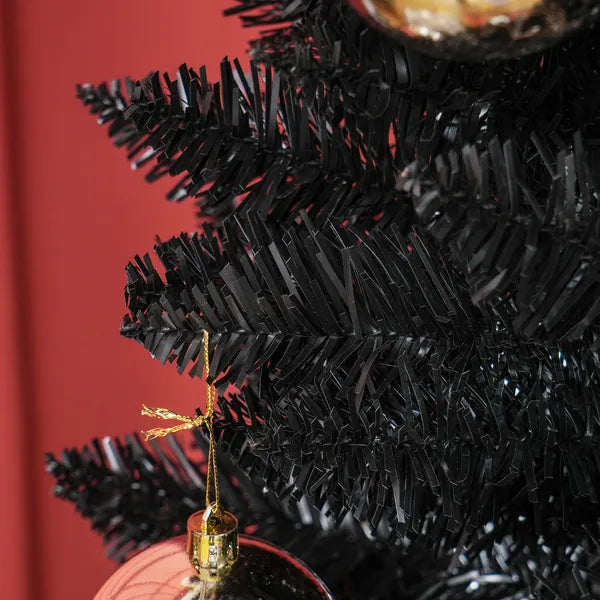 HOMCOM 8ft Tall Skinny Christmas Tree, Unlit Pencil Artificial Christmas Tree with 618 Tips and Plastic Base for Holiday, Black - product image 9