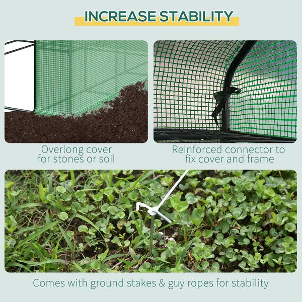 Outsunny 8x6x7 Walk-in Greenhouse, with Roll-up Zipper Door and Windows, 18 Shelves, PE Cover, UV protective for Garden, Green - product image 7