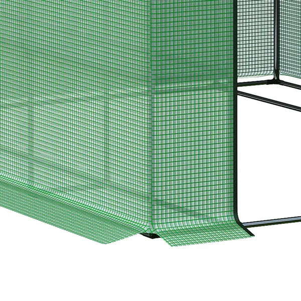 Outsunny 8x6x7 Walk-in Greenhouse, with Roll-up Zipper Door and Windows, 18 Shelves, PE Cover, UV protective for Garden, Green - product image 9