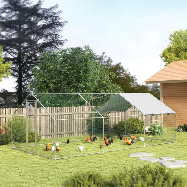 9' x 20' x 6' Chicken Coop and Run, Chicken Run for 18-24 Chickens, Waterproof and Anti-UV Cover, Hanging Feeder - product image 10