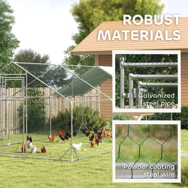9' x 20' x 6' Chicken Coop and Run, Chicken Run for 18-24 Chickens, Waterproof and Anti-UV Cover, Hanging Feeder - product image 6