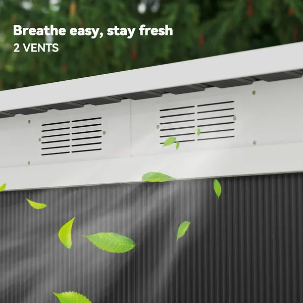 9 x 4.5 ft Outdoor Metal Garden Storage Shed with Vents, Gray - product image 8