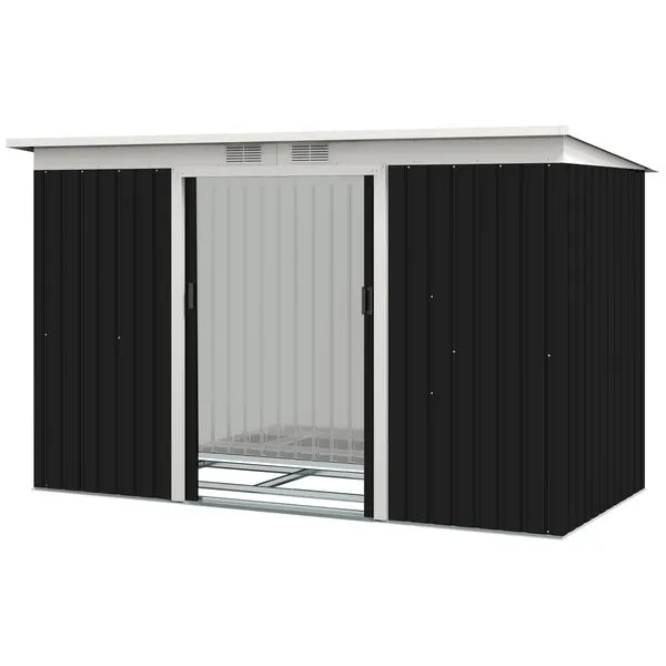 9 x 4.5 ft Outdoor Metal Garden Storage Shed with Vents, Gray - product image 11