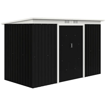 9 x 4.5 ft Outdoor Metal Garden Storage Shed with Vents, Gray - product image 1