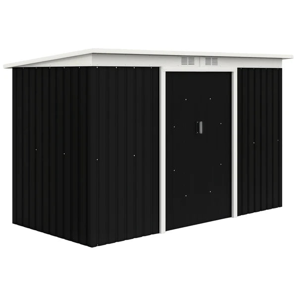 9 x 4.5 ft Outdoor Metal Garden Storage Shed with Vents, Gray - product image 1