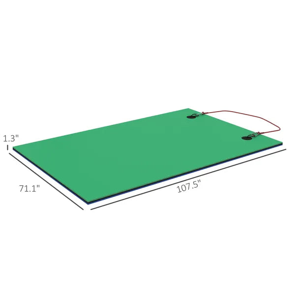 9' x 6' Lily Pad Water Mat for 2 Adults, Floating Water Pad for Lake, Pool, Ocean, Beach, and Boating, Green - product image 3