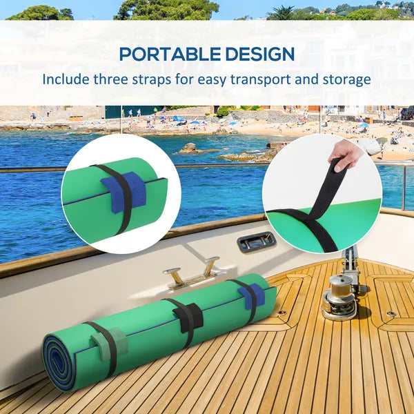 9' x 6' Lily Pad Water Mat for 2 Adults, Floating Water Pad for Lake, Pool, Ocean, Beach, and Boating, Green - product image 6