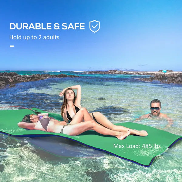 9' x 6' Lily Pad Water Mat for 2 Adults, Floating Water Pad for Lake, Pool, Ocean, Beach, and Boating, Green - product image 4