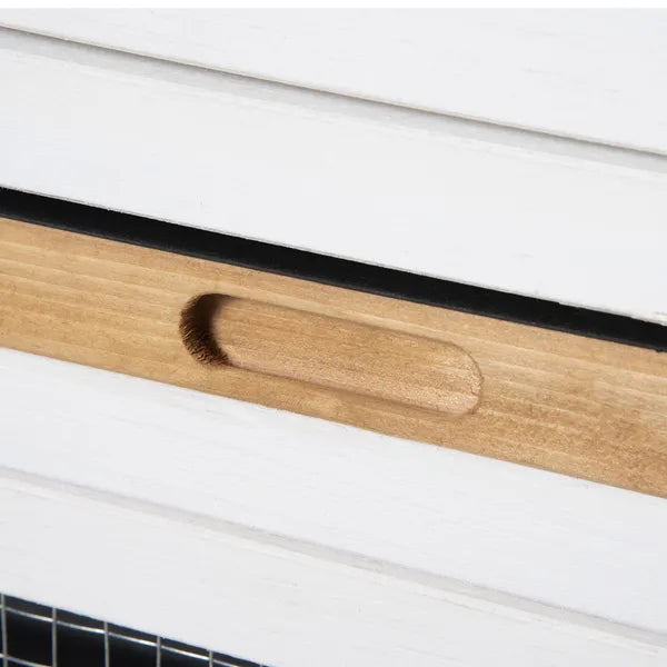 90.5" Wooden Rabbit Hutch Bunny Cage, Small Animals House with Double Side Run Boxes, for Guinea Pig and Small Animals, White - product image 9