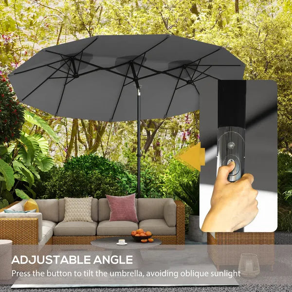 9.5 Large Double-sided Patio Umbrella Outdoor Market Umbrella with Tilt Crank - product image 4
