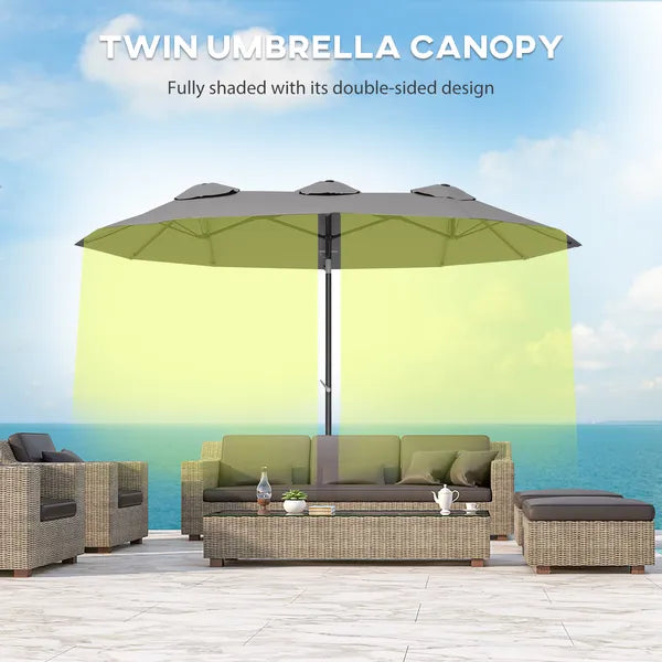 9.5 Large Double-sided Patio Umbrella Outdoor Market Umbrella with Tilt Crank - product image 5