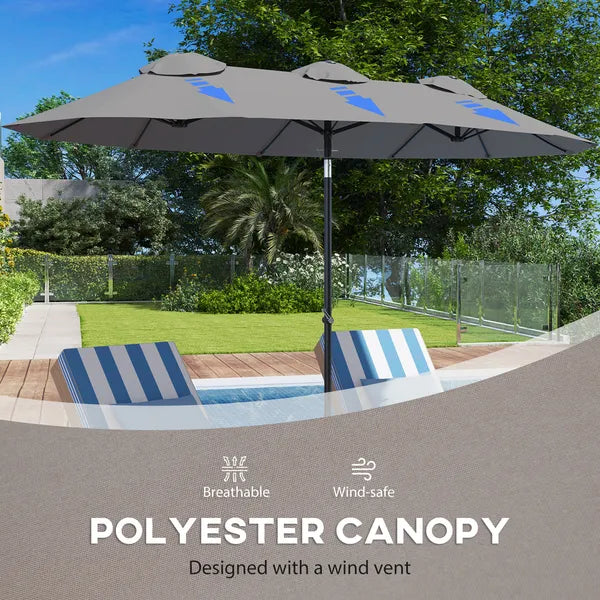 9.5 Large Double-sided Patio Umbrella Outdoor Market Umbrella with Tilt Crank - product image 7