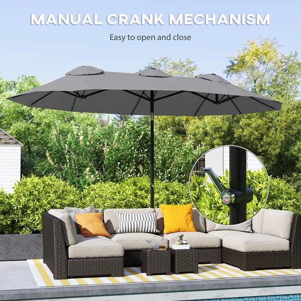 9.5 Large Double-sided Patio Umbrella Outdoor Market Umbrella with Tilt Crank - product image 6