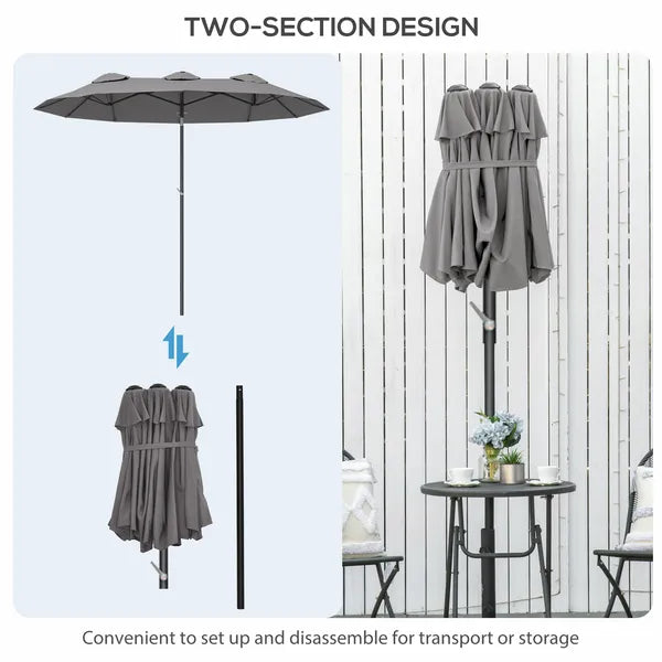 9.5 Large Double-sided Patio Umbrella Outdoor Market Umbrella with Tilt Crank - product image 8
