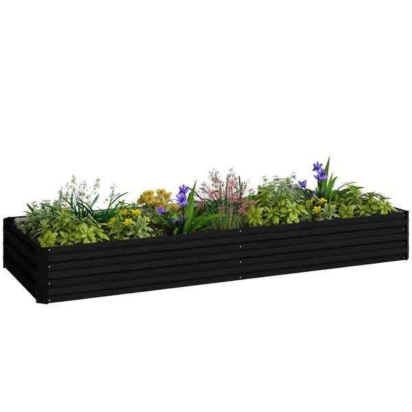 95" x 36" x 12" Galvanized Raised Garden Bed, Easy DIY and Cleaning for Growing Flowers, Herbs, Succulents, Black - product image 11