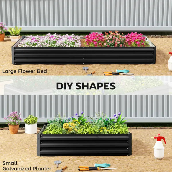 95" x 36" x 12" Galvanized Raised Garden Bed, Easy DIY and Cleaning for Growing Flowers, Herbs, Succulents, Black - product image 5