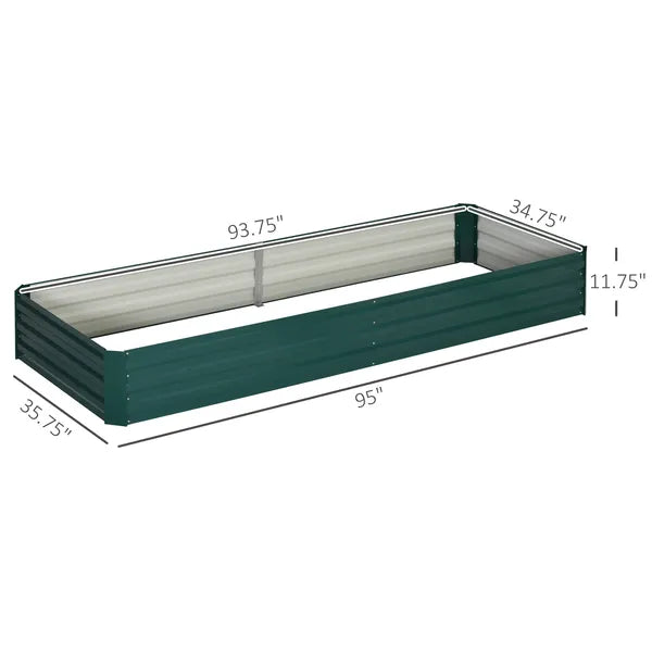 95" x 36" x 12" Galvanized Raised Garden Bed, Easy DIY and Cleaning for Growing Flowers, Herbs, Succulents, Green - product image 3